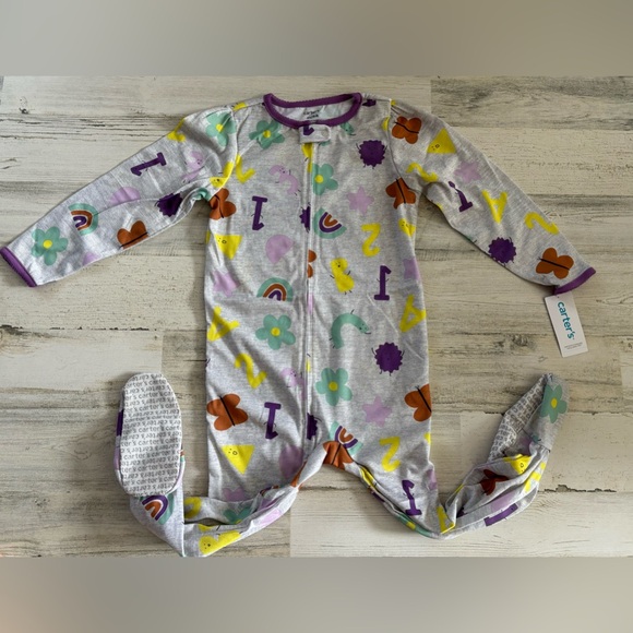 Carter’s Girls Long Sleeve Footed Pajamas - Picture 2 of 2